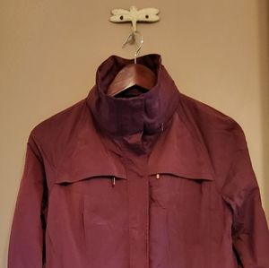 Cole Haan. Packable raincoat. (S). Wine.